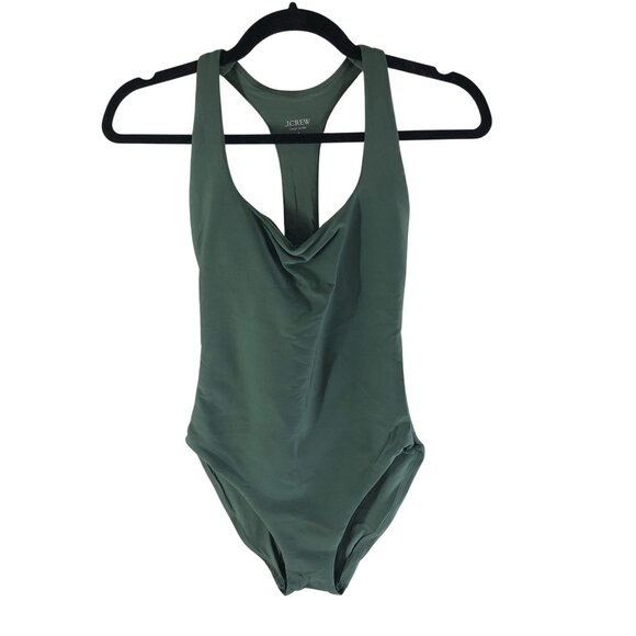 J Crew Gail One-Piece In Classic Sculpt Swimsuit Racerback Simply Sage Green 4 - Picture 3 of 7